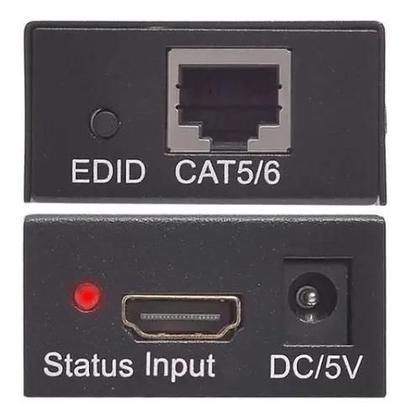 Imagem de Extensor Hdmi 60 Metros Para cabo De Rede Rj45 Cat5/6 2 Fontes NF
