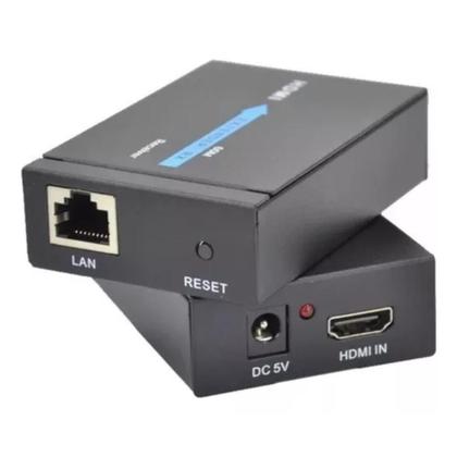 Imagem de Extensor Hdmi 60 Metros Para cabo De Rede Rj45 Cat5/6 2 Fontes NF