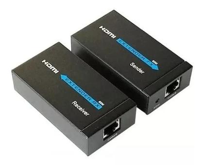 Imagem de Extensor Hdmi 60 Metros X Rj45 Cat5/ Cat6 3D 1080P Bivolt