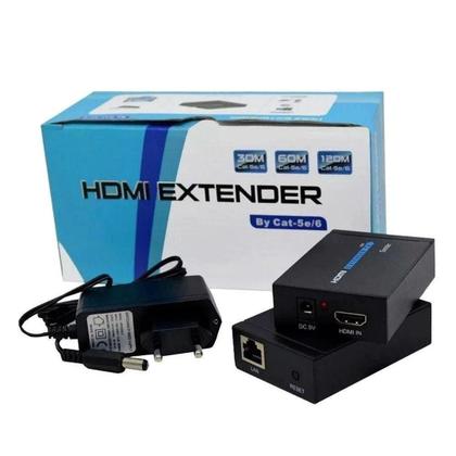 Imagem de Extensor Hdmi 60M Conversor Via Cabo De Rede Cat 5/6