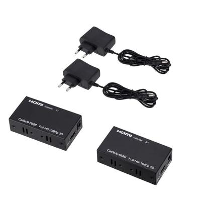 Imagem de Extensor Hdmi 60m Conversor Via Cabo De Rede Cat 5/6 TX e RX