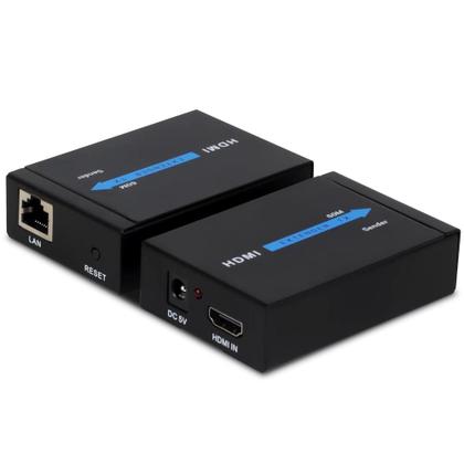 Imagem de Extensor Hdmi 60m Conversor Via Cabo De Rede Cat 5/6 TX e RX