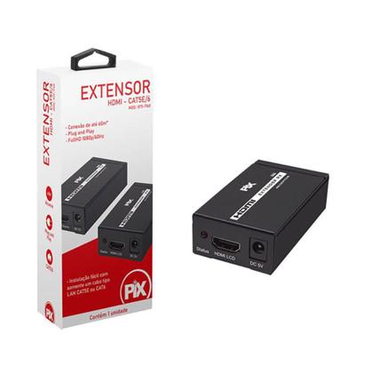 Imagem de Extensor HDMI CAT5E/6 1080P 60m Pix