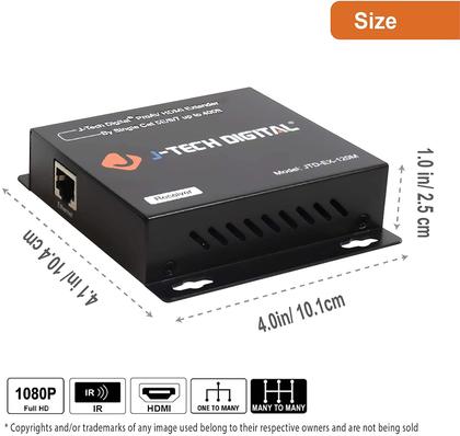 Imagem de Extensor HDMI J-Tech Digital ProAV em um único Cat5e/6 de 400 pés