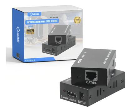 Imagem de Extensor Hdmi Rj45 60 Metros Adaptador Cabo Rede Cat 6 1080p