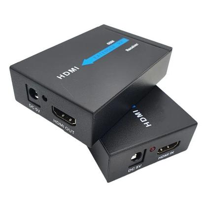 Imagem de Extensor Hdmi Rj45 60m 60 Metros Adaptador Cabo Rede Cat 6 7