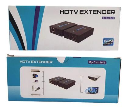 Imagem de Extensor Hdmi Rj45 60m 60 Metros Adaptador Cabo Rede Cat 6 7