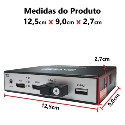 Imagem de Extensor Hdmi Via Fibra Óptica 20Km 1080P Kvm Conversor Full