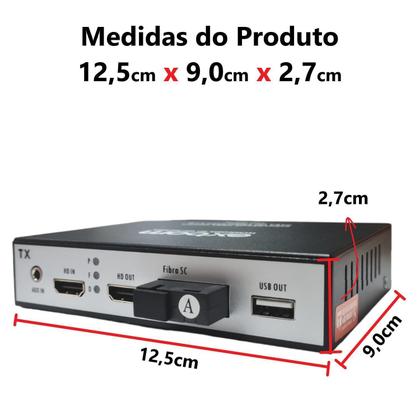 Imagem de Extensor Hdmi Via Fibra Óptica 20Km 1080P Kvm Conversor Full