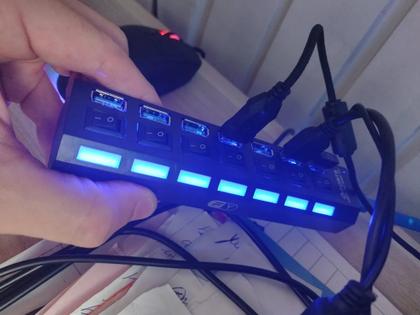 Imagem de Extensor Hub Usb 3.0 Switch 7 Portas Pc Notebook Hd High Speed Preto - Envio Rápido