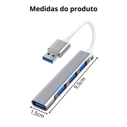 Imagem de Extensor HUB USB Cabo 4 Portas 3.0 Pc Notebook Computador