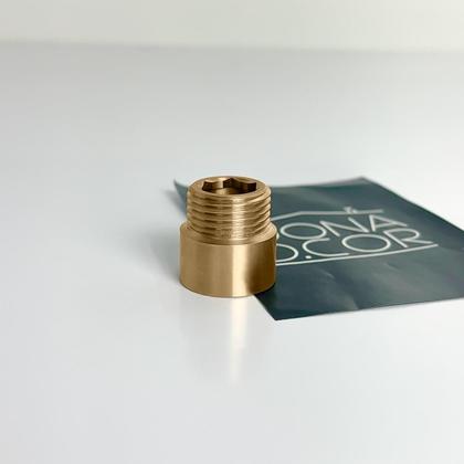 Imagem de Extensor Mini 13mm Conexão ½ Pol Latão Sextavado Interno Alongador Curto Para Instalações Hidráulicas Ponto Dagua Prolonga 13mm