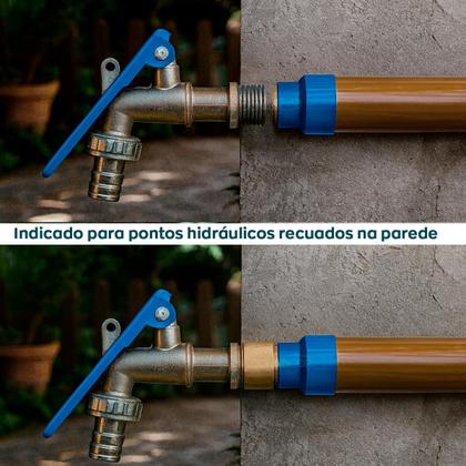 Imagem de Extensor Mini 13mm Conexão ½ Pol Latão Sextavado Interno Alongador Curto Para Instalações Hidráulicas Ponto Dagua Prolonga 13mm