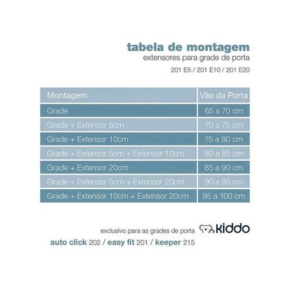 Imagem de Extensor para Grade de Aço 05cm vão de 70 a 75cm Kiddo Ref.201 E5