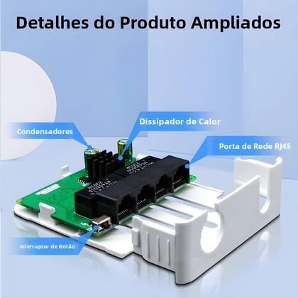 Imagem de Extensor POE À Prova d'Água Para Exterior Com 4 Portas, Repetidor POE De 100M, VLAN 44-57V 30W Para