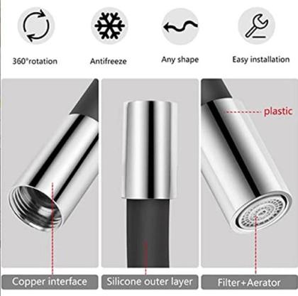 Imagem de Extensor Prolongador De Torneira 47Cm Flexível Rosca De 1/2