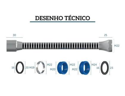 Imagem de Extensor Torneira Cromado 90,0mm Blukit