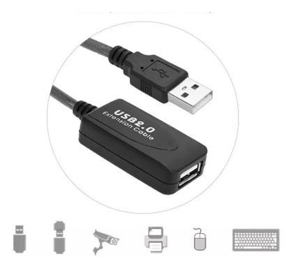 Imagem de Extensor Usb 20 Metros 2.0 Amplificado Cabo 20m Extensão Usb