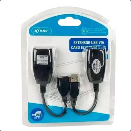Imagem de Extensor USB via Cabo de Rede RJ45  Knup HB-T88