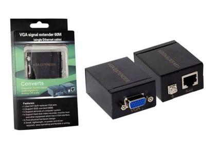 Imagem de Extensor vga 10 20 30 40 50 60 metros via cabo cat5 cat6