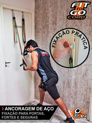 Imagem de Extensores Elásticos Exercícios Treino em casa Fittogo Cord 115kg elástico revestido