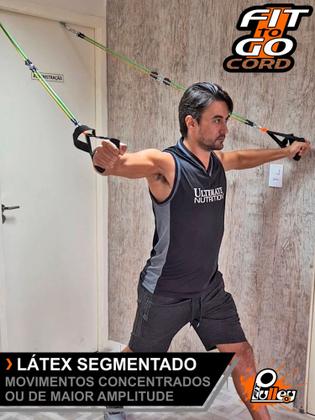 Imagem de Extensores Elásticos Exercícios Treino em casa Fittogo Cord 115kg elástico revestido