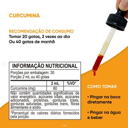 Imagem de Extrato Curcumina Orgânica Liquida 60ml Cúrcuma Açafrão
