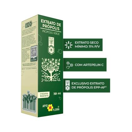 Imagem de Extrato de Própolis Verde 30ml Apis Flora - Kit 3 unidades
