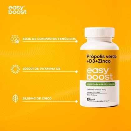 Imagem de Extrato De Própolis Verde D3 Zinco Easy Boost 120caps Kit 2x