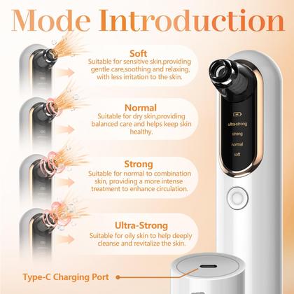 Imagem de Extrator de poros, removedor de cravos a vácuo Yccu com 5 cabeças de sucção