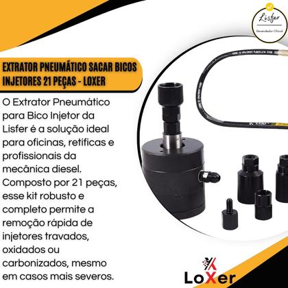 Imagem de Extrator Pneumático Sacar Bicos Injetores 21 Peças - Loxer