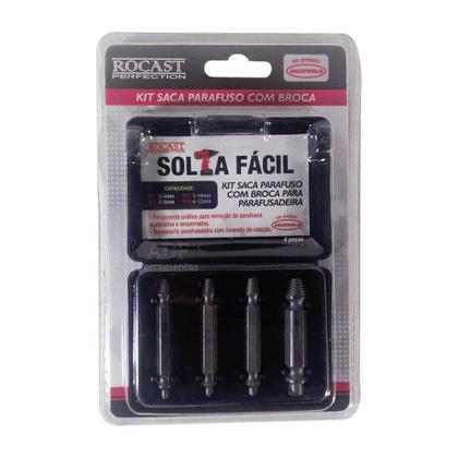 Imagem de Extrator Saca Parafuso com 4 Peças 3 A 12 mm Rocast