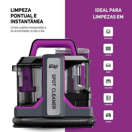 Imagem de Extratora de Sujeira Portatil WAP Spot Cleaner W3 Aspira Borrifa, Limpeza Profunda para Estofados Carpetes e Carros 127V