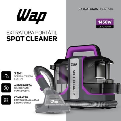 Imagem de Extratora Higienizadora Portátil Borrifa Esfrega e Extrai Sujeira Colchão Sofá Spot Cleaner W3 1450W Wap