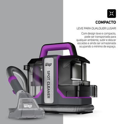 Imagem de Extratora Portátil 3 Em 1 WAP SPOTCLEANER W3 Cinza/Roxo 220v