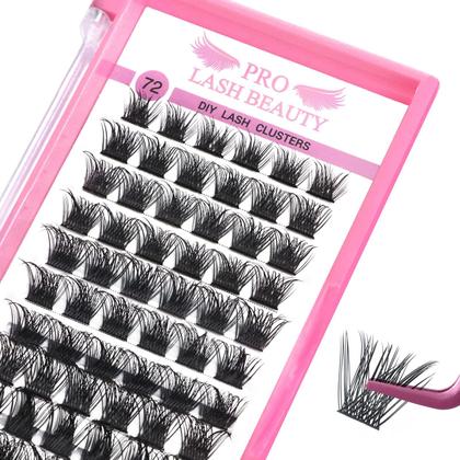 Imagem de Eyelash Clusters PRO LASHBEAUTY Volume D-12mm 72 unidades