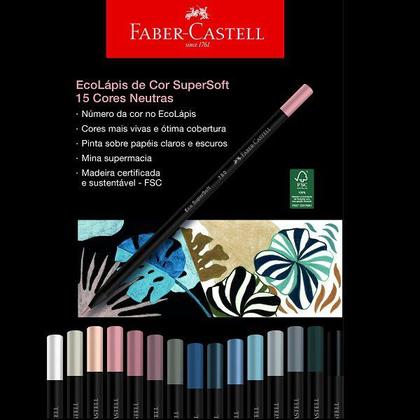 Imagem de Faber Castell Estojo Escolar lápis Supersoft Neutras 15 Cores