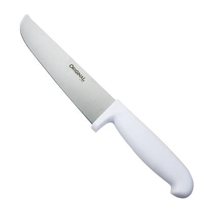 Imagem de Faca Açougueiro Churrasco Cozinha Carne Aço Inox Cabo Branco 10" - Original Line