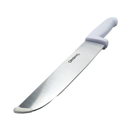 Imagem de Faca Açougueiro Churrasco Cozinha Carne Aço Inox Cabo Branco 10" - Original Line