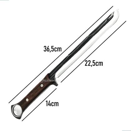 Imagem de Faca Artesanal com Lâmina Lisa Full Tang e Cabo de Madeira SLKAF64