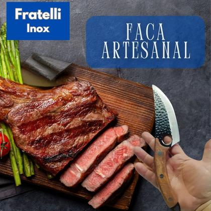 Imagem de Faca Artesanal Rústica para Carne e Peixe Olho de Tigre