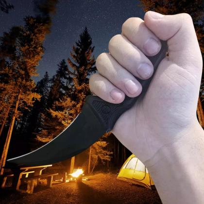 Imagem de Faca Canivete Punhal Esportiva Tipo Karambit Com Bainha Lâmina Curvada XV3443