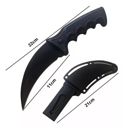 Imagem de Faca Canivete Punhal Esportiva Tipo Karambit Com Bainha Lâmina Curvada XV3443