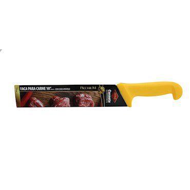 Imagem de Faca carne 10 polegadas - cabo amarelo - PREMIUM - CORNETA