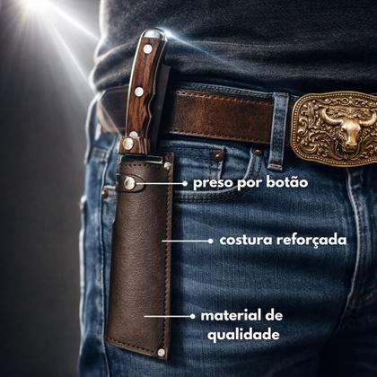 Imagem de Faca Cutelo Profissional Artesanal Aço Inox Forjada Lâmina Martelada Alta Precisão Churrasco Cozinha Camping Trilha