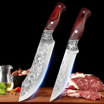 Imagem de Faca De Açougueiro Em Aço Inoxidável Com Cabo De Madeira Para Desossar Carne De Porco, Carne Bovina