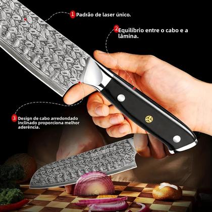 Imagem de Faca De Chef De 7 Polegadas Com Cabo Ergonômico, Kit De Faca Para Carne, Faca De Cozinha Japonesa,