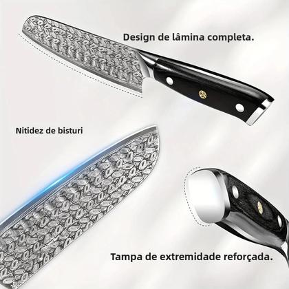Imagem de Faca De Chef De 7 Polegadas Com Cabo Ergonômico, Kit De Faca Para Carne, Faca De Cozinha Japonesa,