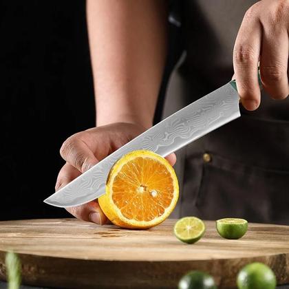 Imagem de Faca De Chef Em Aço Inoxidável Damascus, Estilo Japonês Profissional, Faca Para Cortar Carne Com