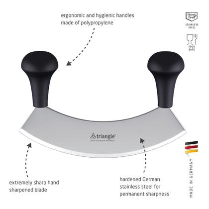 Imagem de Faca de corte triangular de aço inoxidável de 18 cm com cabo de madeira de faia
